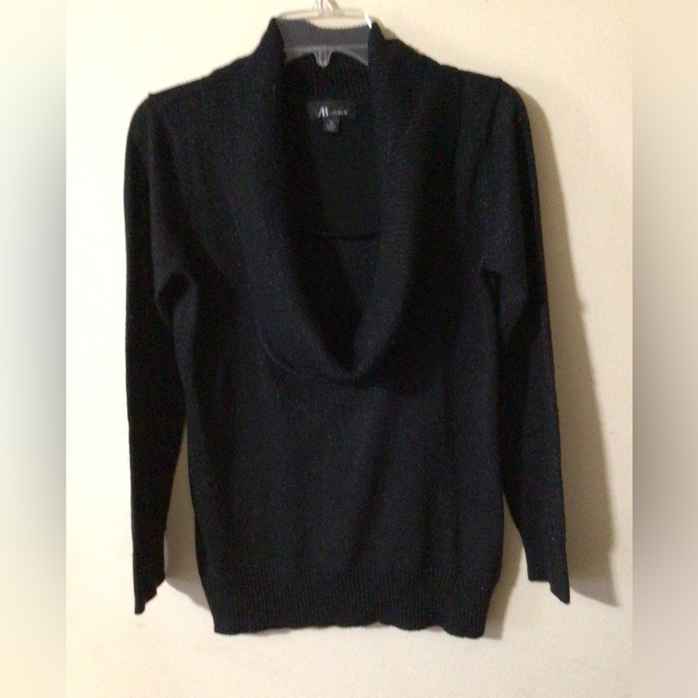 Elegant Black Cowl Neck Sweater by Ann Taylor